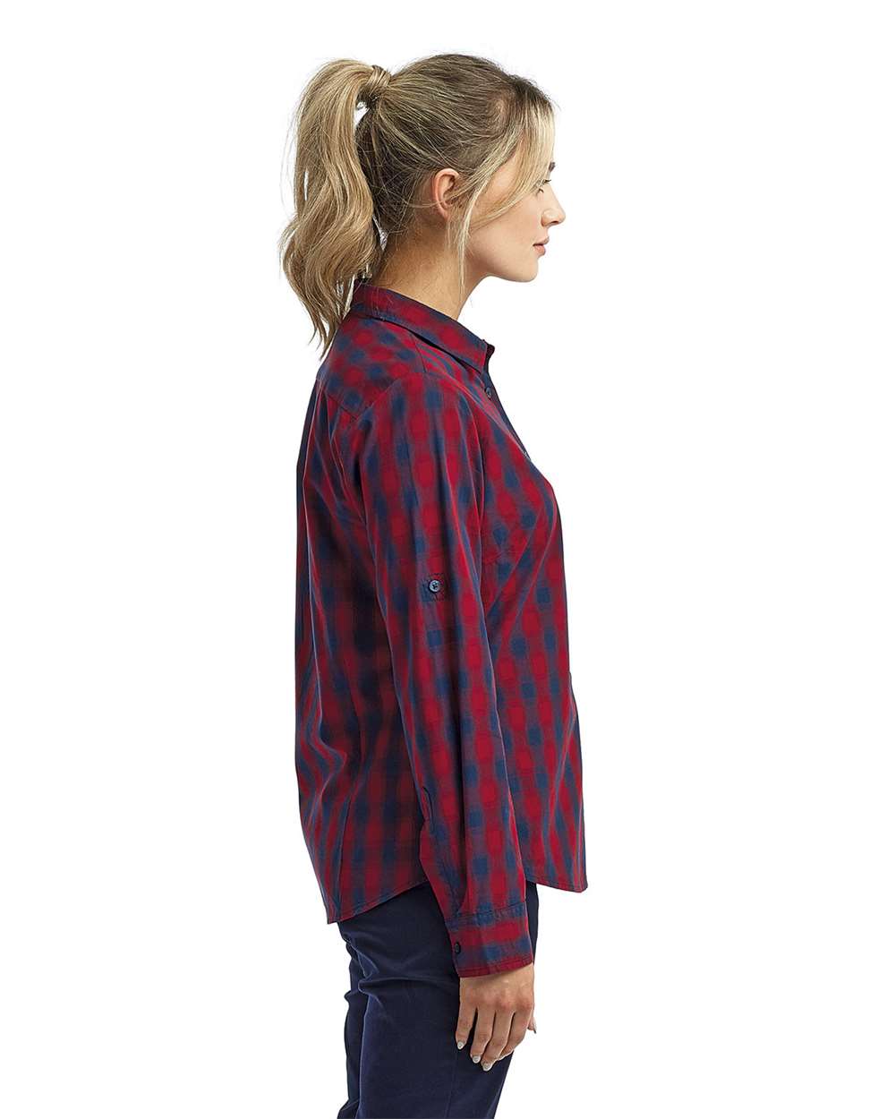 Artisan Collection by Reprime-RP350-Women's Mulligan Check Long Sleeve Cotton Dress Shirt - Image 12