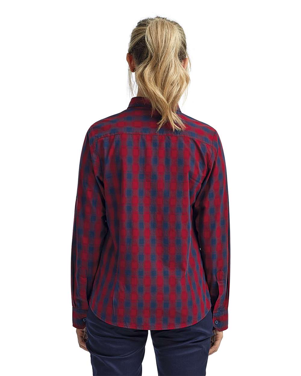 Artisan Collection by Reprime-RP350-Women's Mulligan Check Long Sleeve Cotton Dress Shirt - Image 13