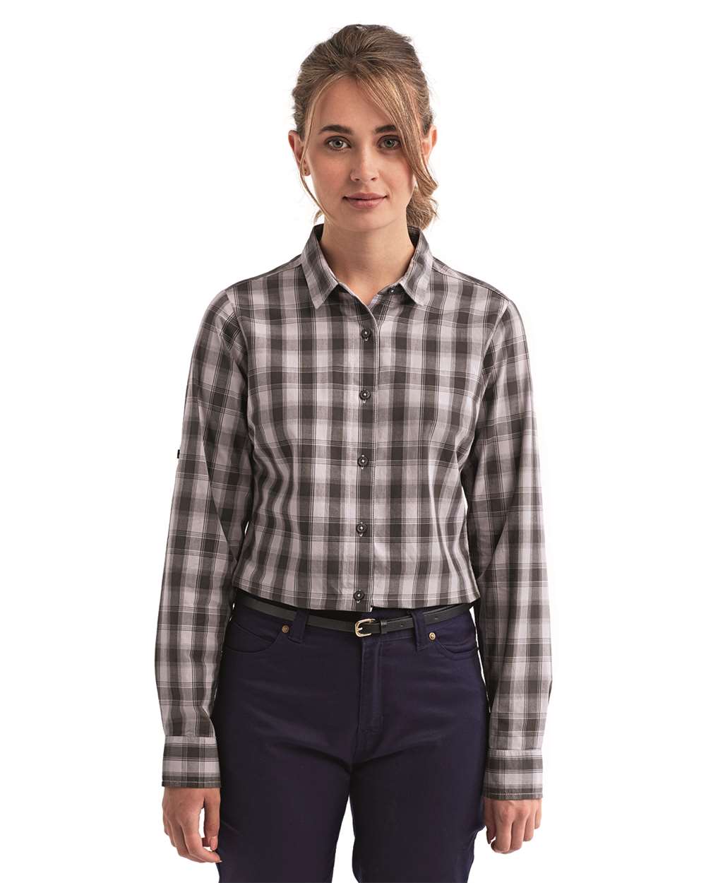 Artisan Collection by Reprime-RP350-Women's Mulligan Check Long Sleeve Cotton Dress Shirt - Image 17