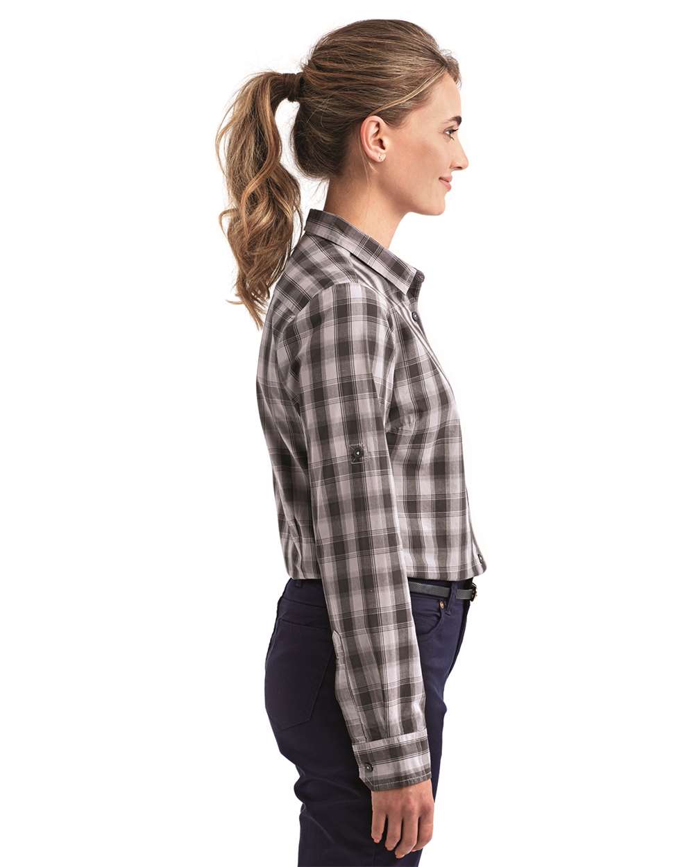Artisan Collection by Reprime-RP350-Women's Mulligan Check Long Sleeve Cotton Dress Shirt - Image 18