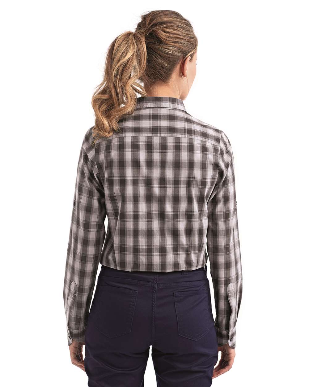 Artisan Collection by Reprime-RP350-Women's Mulligan Check Long Sleeve Cotton Dress Shirt - Image 19