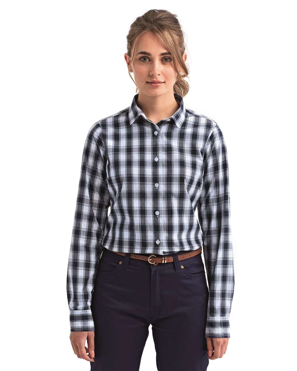 Artisan Collection by Reprime-RP350-Women's Mulligan Check Long Sleeve Cotton Dress Shirt - Image 23