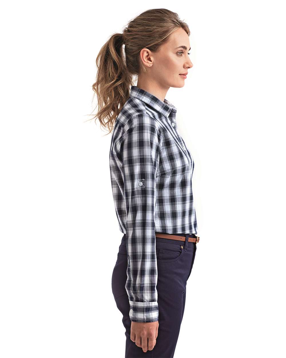 Artisan Collection by Reprime-RP350-Women's Mulligan Check Long Sleeve Cotton Dress Shirt - Image 24