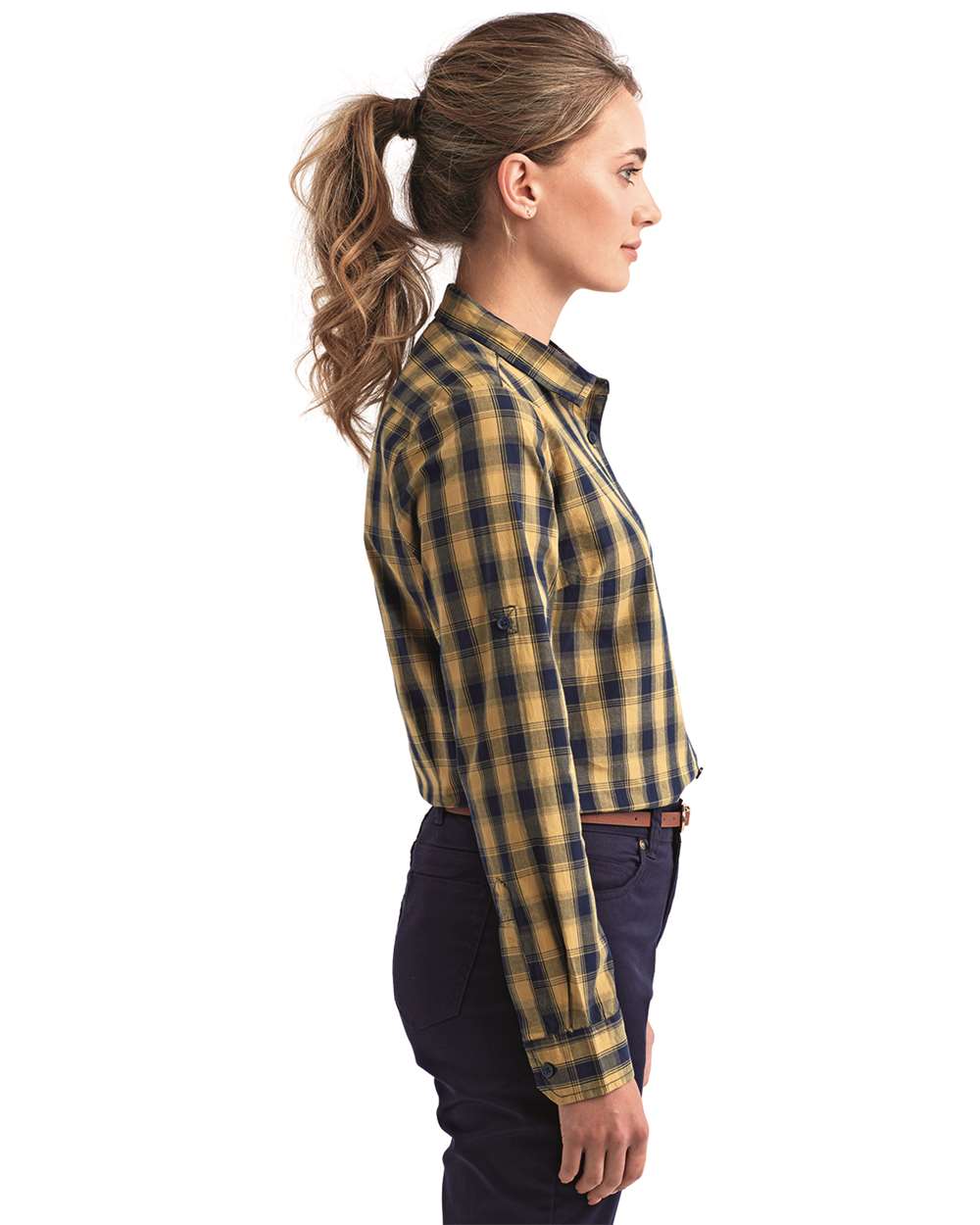 Artisan Collection by Reprime-RP350-Women's Mulligan Check Long Sleeve Cotton Dress Shirt - Image 5