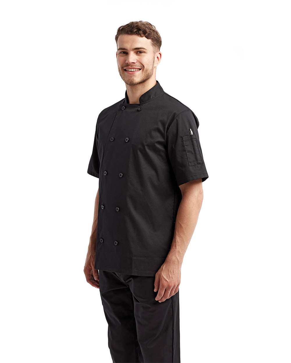 Artisan Collection by Reprime-RP656-Short Sleeve Recycled Chef Coat - Image 2
