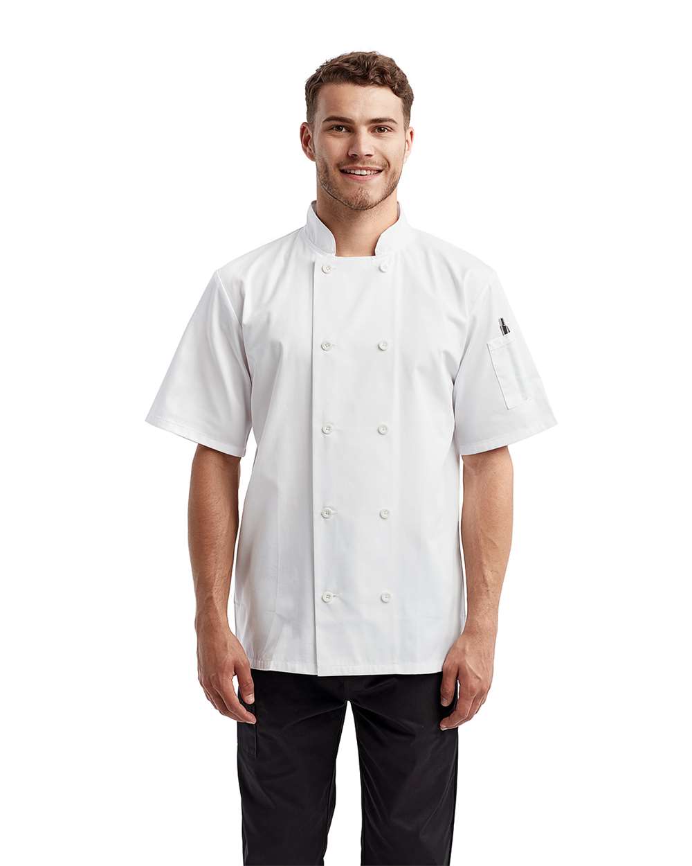 Artisan Collection by Reprime-RP656-Short Sleeve Recycled Chef Coat - Image 5