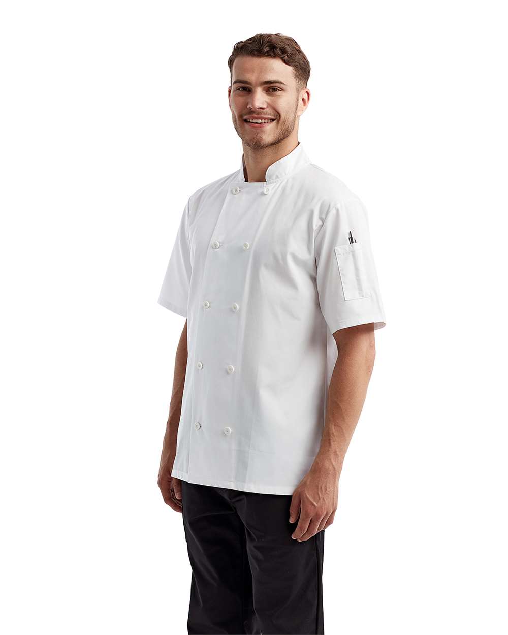 Artisan Collection by Reprime-RP656-Short Sleeve Recycled Chef Coat - Image 6