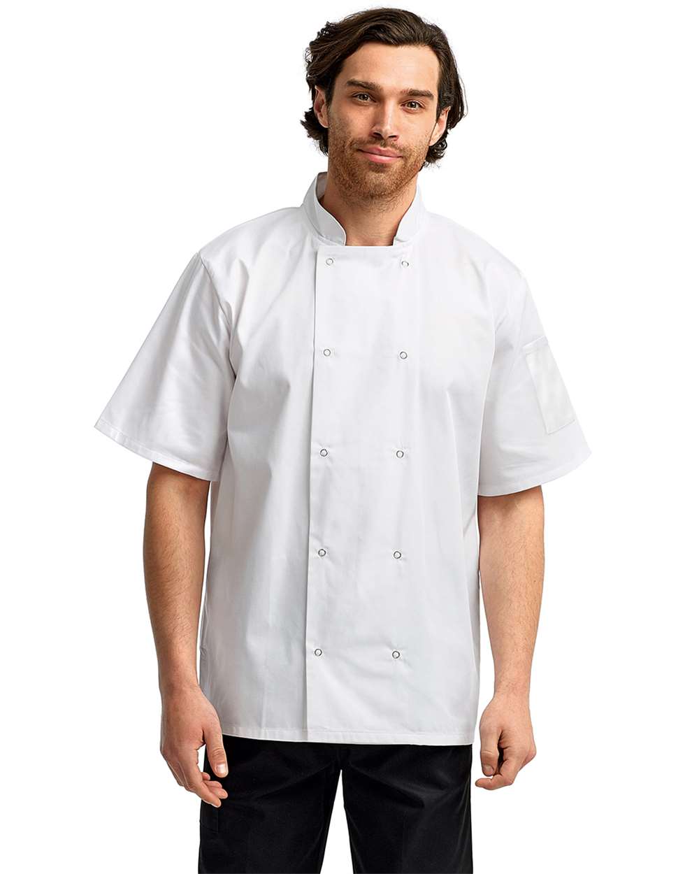Artisan Collection by Reprime-RP664-Ten Studded Front Chef Short Sleeve Coat - Image 11