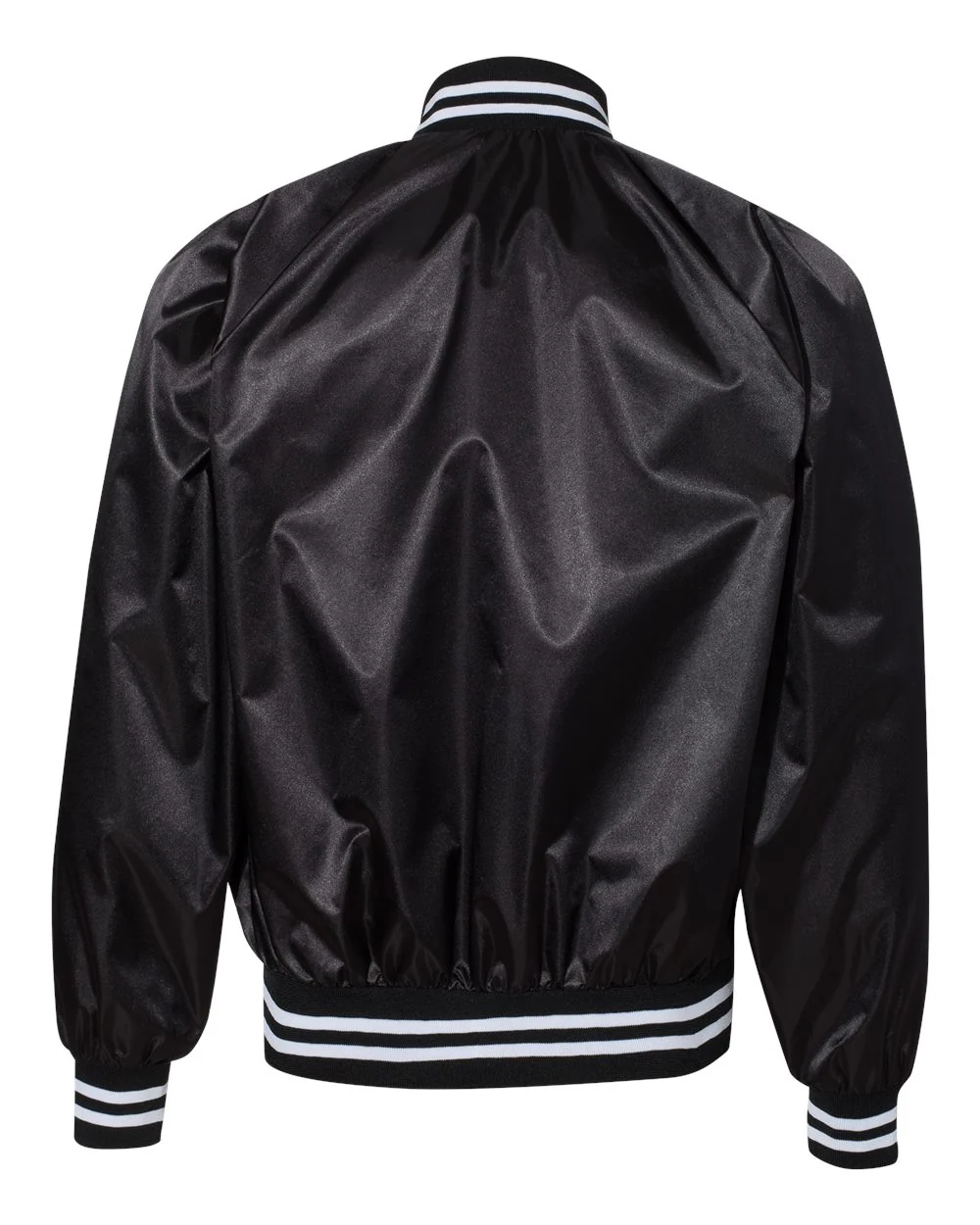 Augusta Sportswear-3610-Satin Baseball Jacket Striped Trim - Image 2