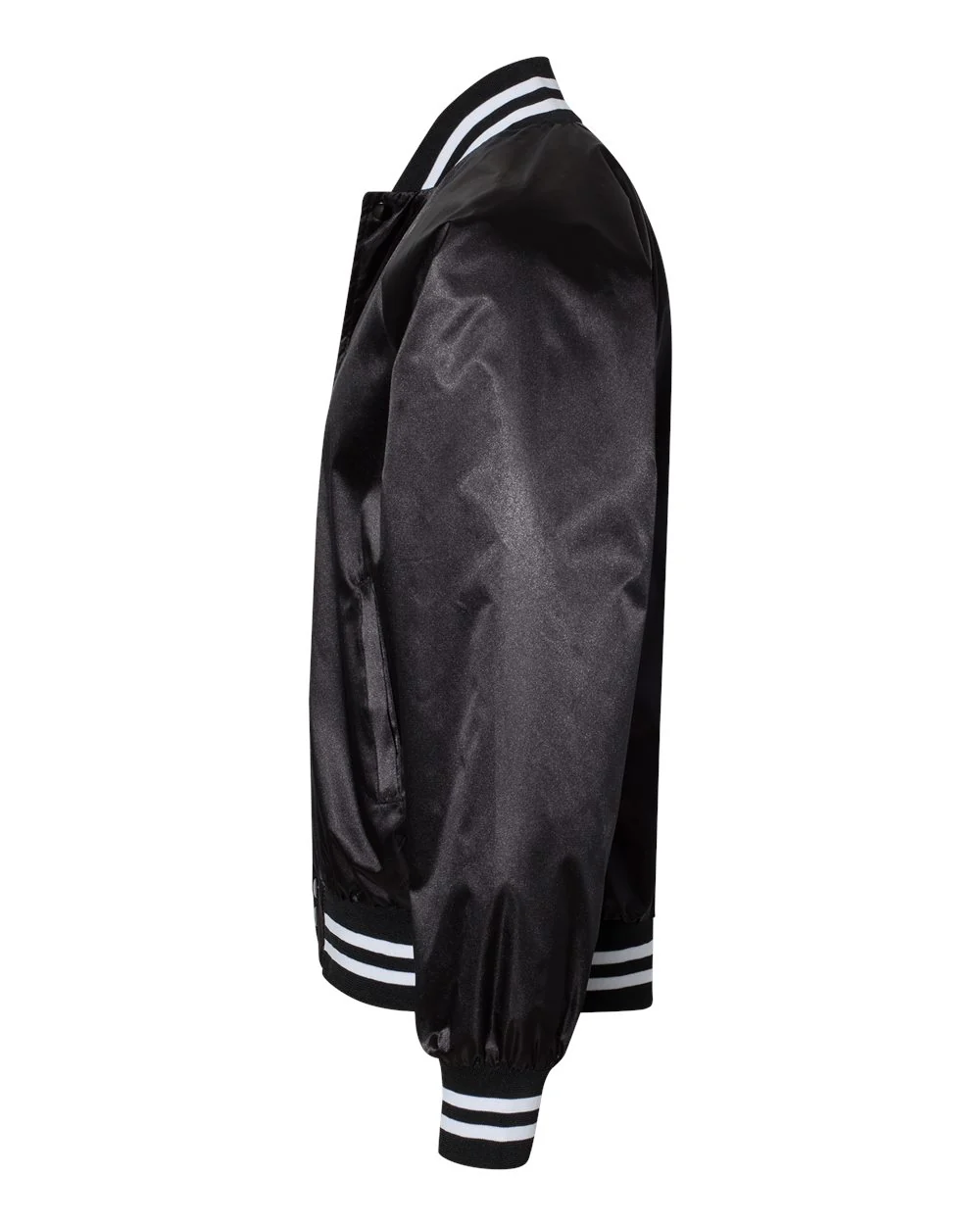 Augusta Sportswear-3610-Satin Baseball Jacket Striped Trim - Image 3
