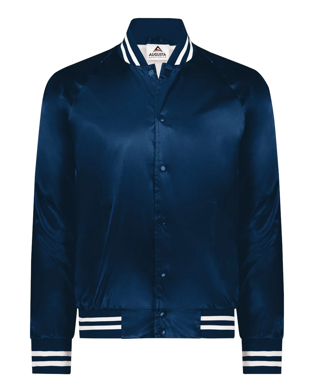 Augusta Sportswear-3610-Satin Baseball Jacket Striped Trim - Image 5