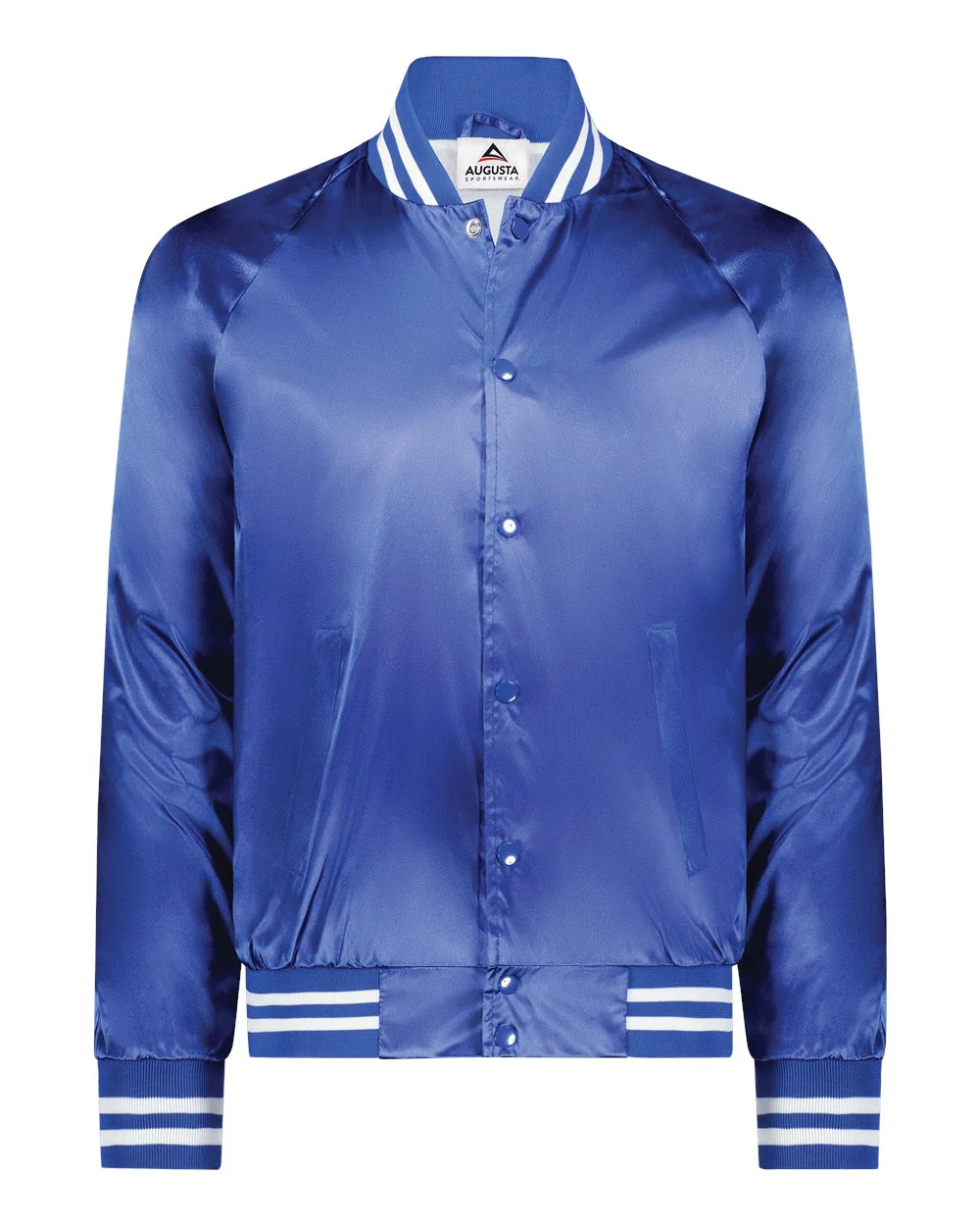 Augusta Sportswear-3610-Satin Baseball Jacket Striped Trim - Image 9