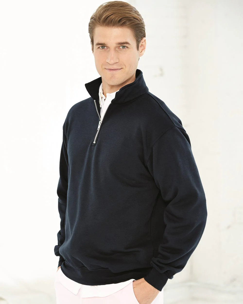 Bayside-920-USA-Made Quarter-Zip Pullover Sweatshirt - Image 4