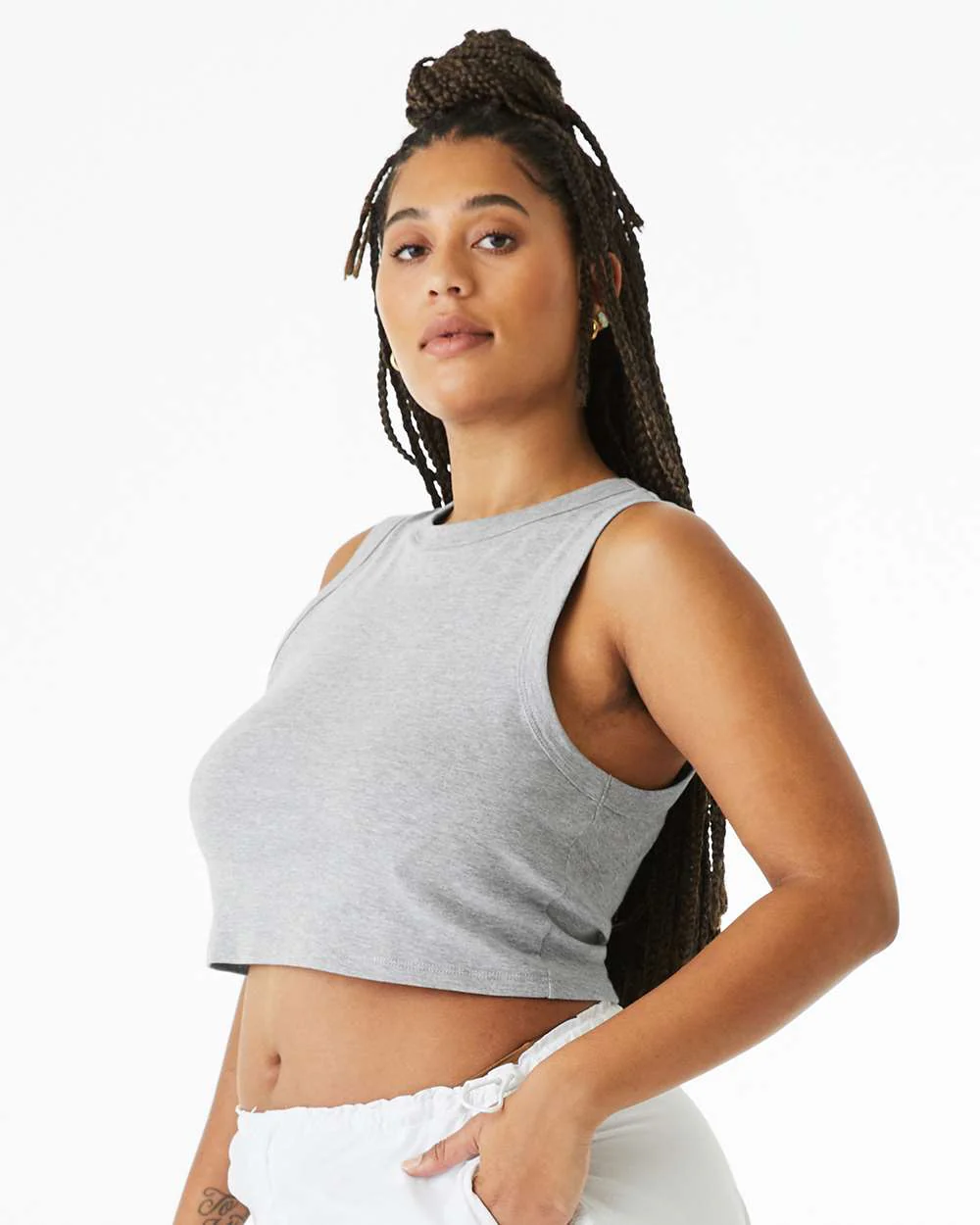 BELLA + CANVAS-1013-Women's Micro Rib Muscle Crop Tank - Image 5