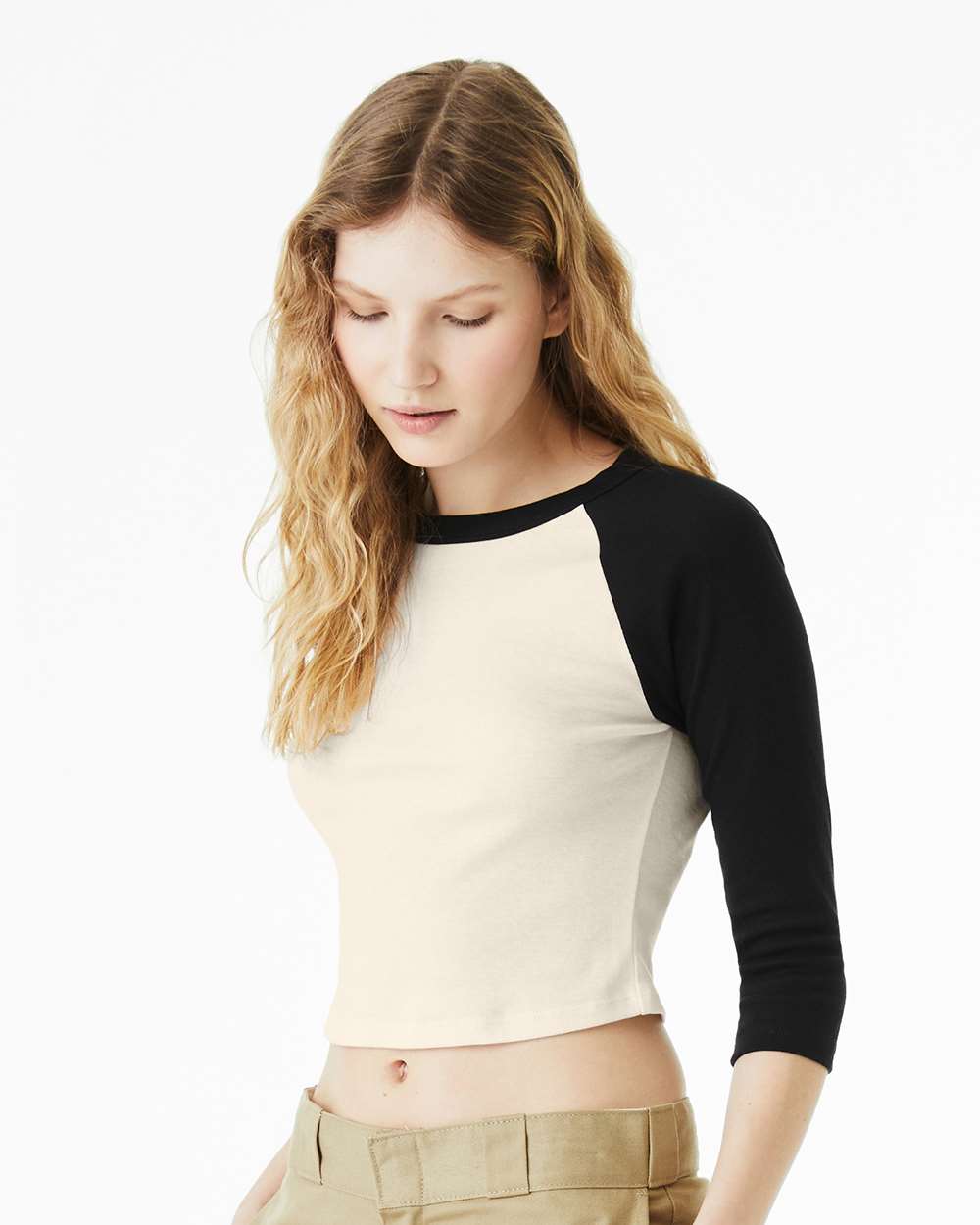 BELLA + CANVAS-1200-Women's Micro Rib 3/4 Raglan Sleeve Baby Tee - Image 12