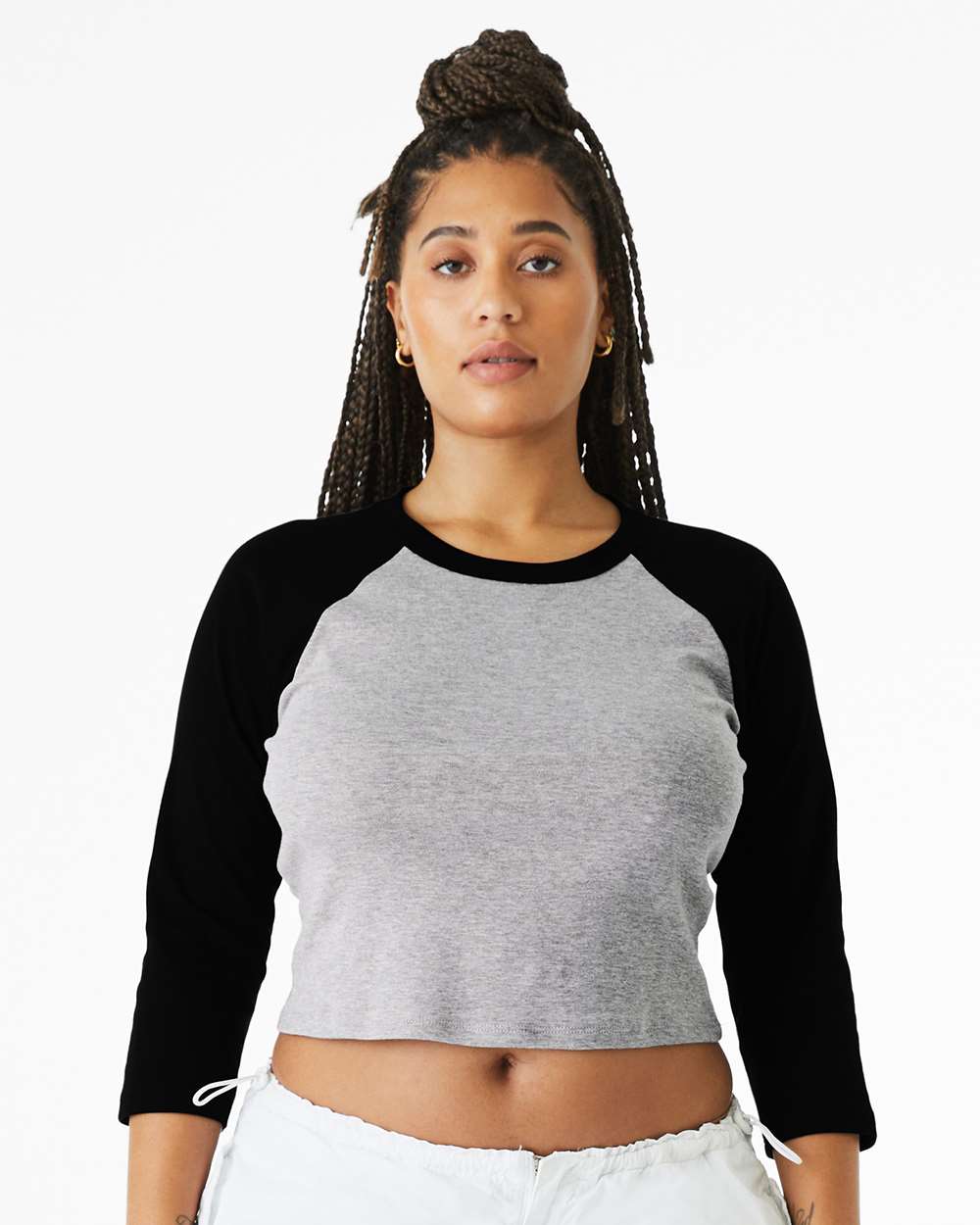 BELLA + CANVAS-1200-Women's Micro Rib 3/4 Raglan Sleeve Baby Tee - Image 4