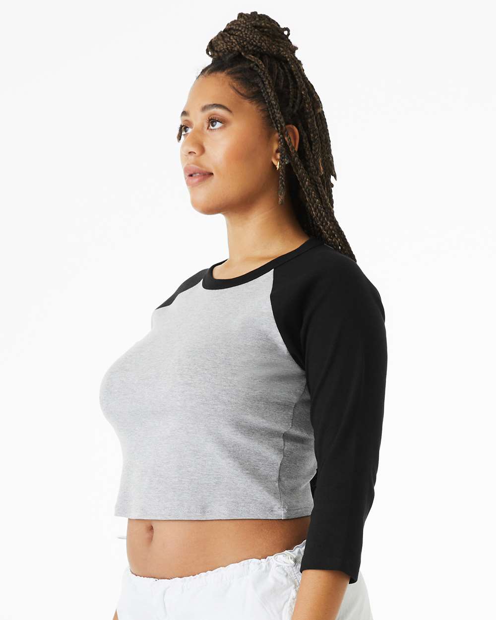 BELLA + CANVAS-1200-Women's Micro Rib 3/4 Raglan Sleeve Baby Tee - Image 5