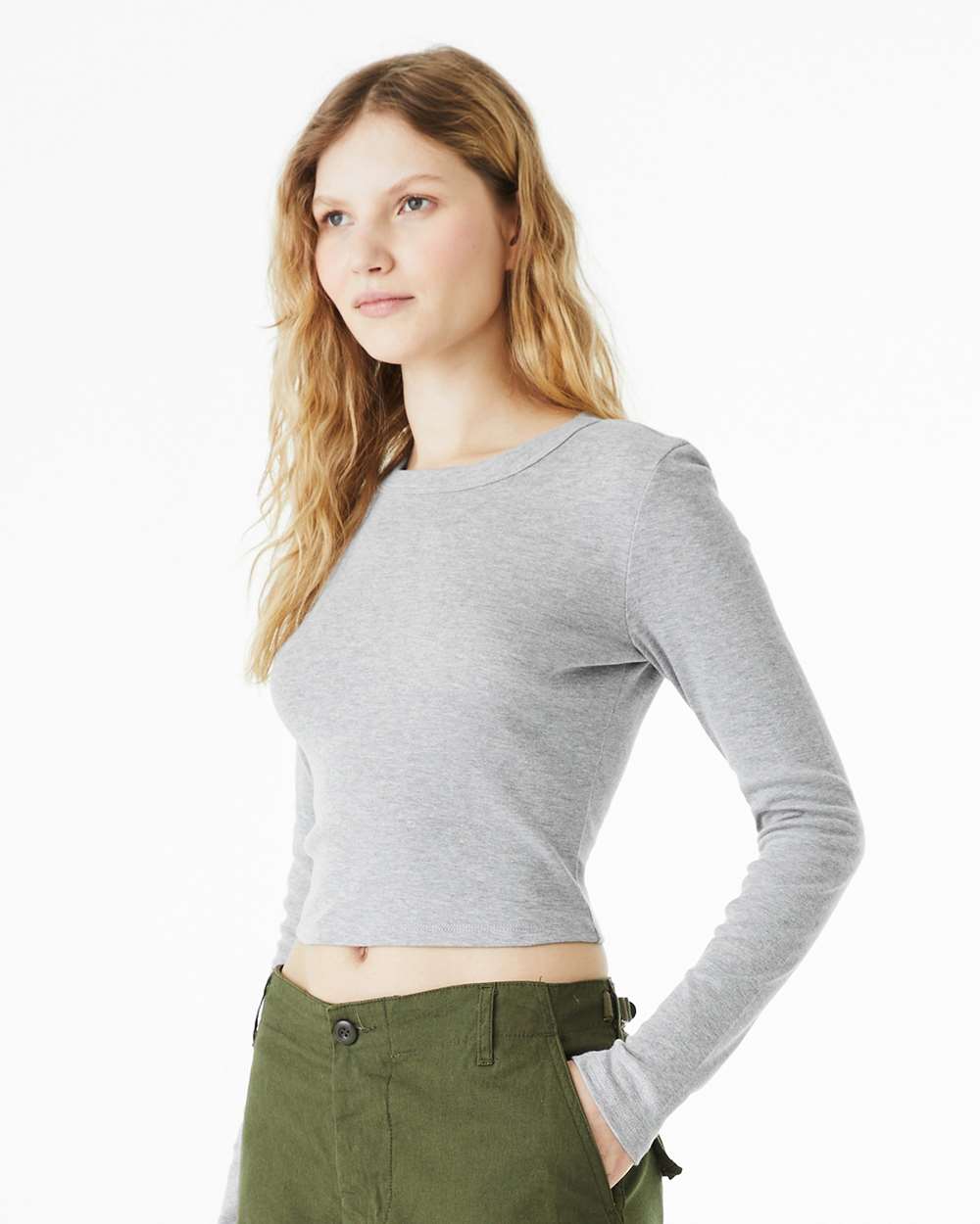 BELLA + CANVAS-1501-Women's Micro Rib Long Sleeve Baby Tee - Image 5
