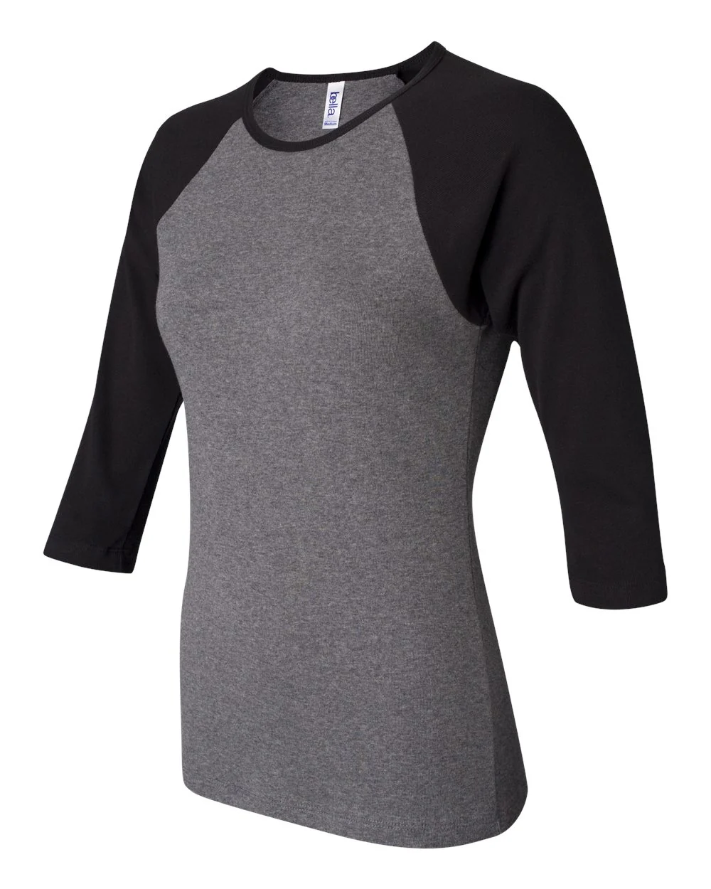 BELLA + CANVAS-2000-Women’s 1X1 Baby Rib Raglan Three-Quarter Sleeve Tee - Image 4