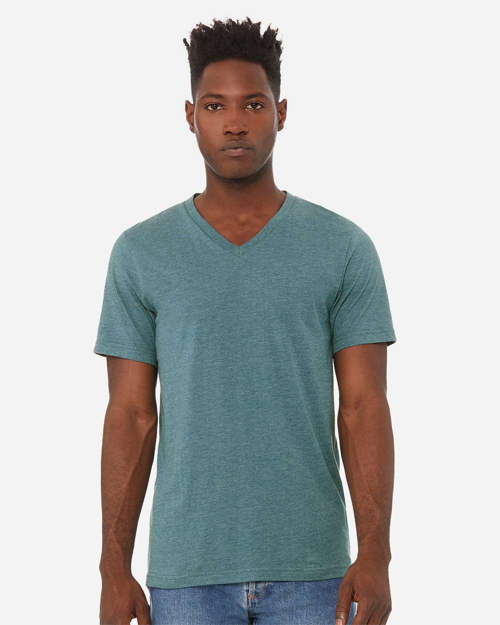 BELLA + CANVAS-3005CVC-Heather CVC V-Neck Tee - Image 20