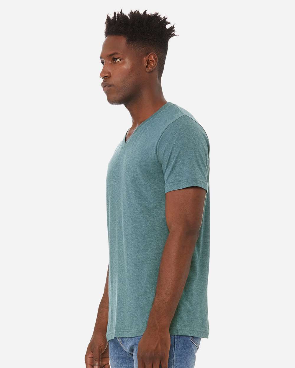 BELLA + CANVAS-3005CVC-Heather CVC V-Neck Tee - Image 21