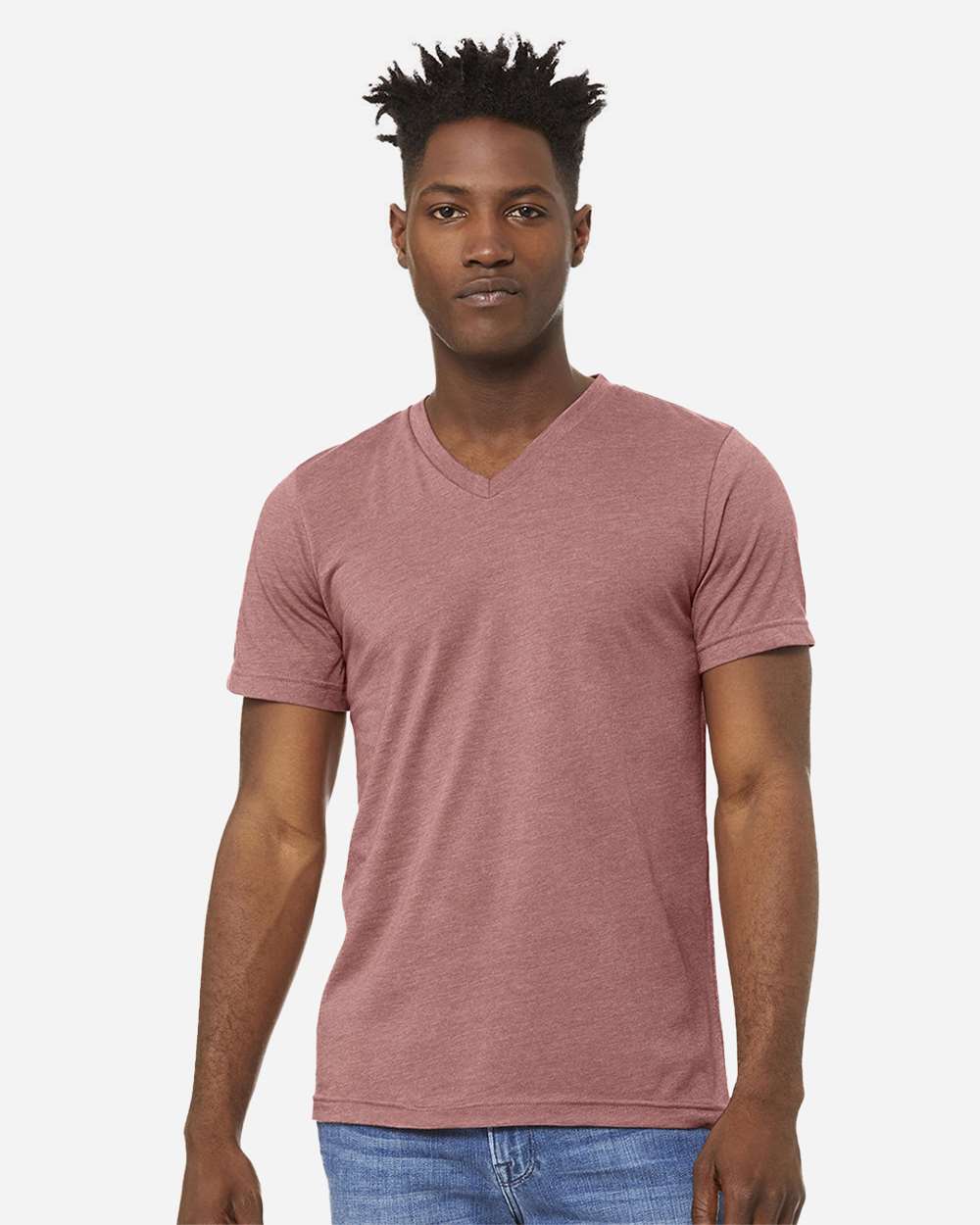 BELLA + CANVAS-3005CVC-Heather CVC V-Neck Tee - Image 41