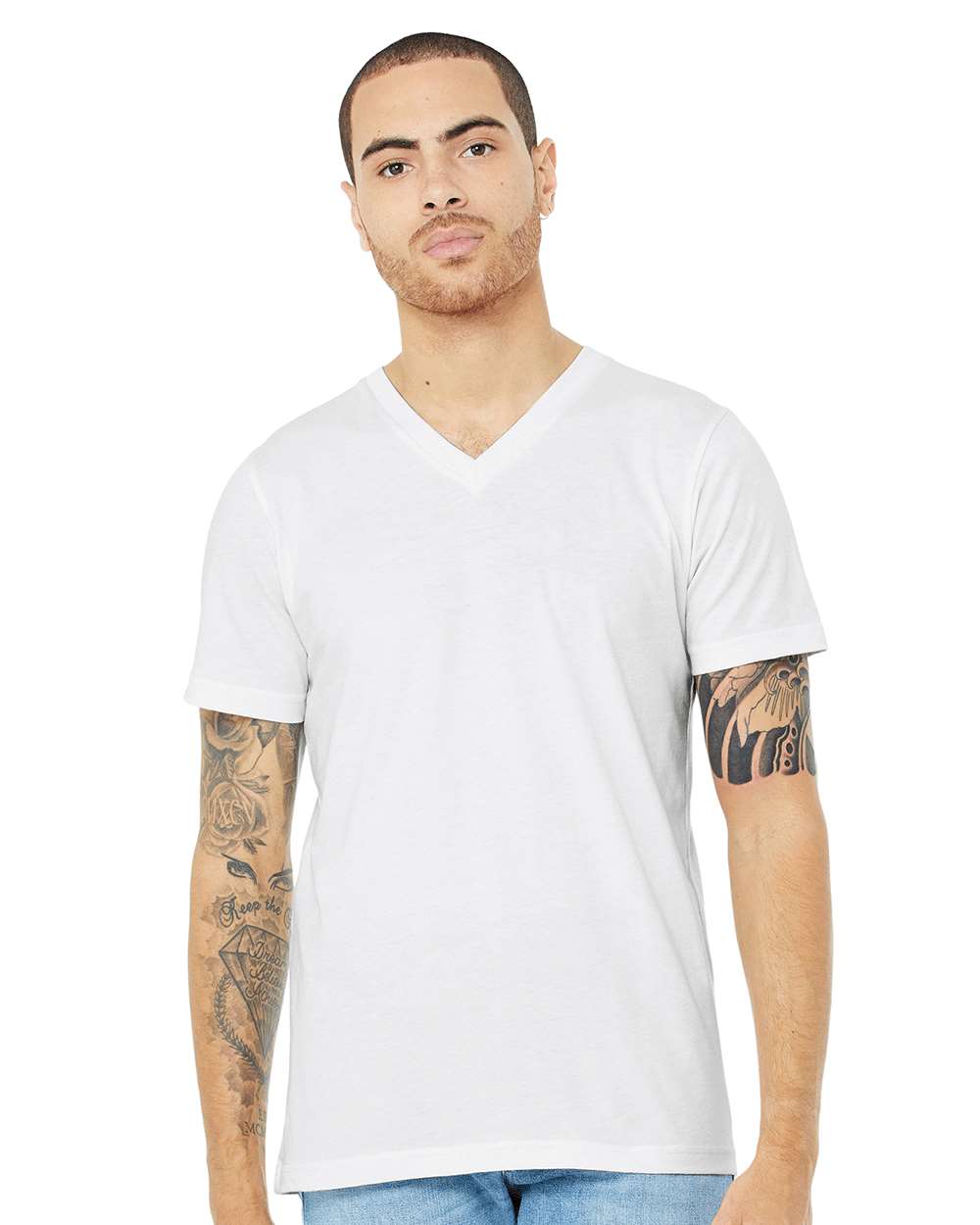 BELLA + CANVAS-3005CVC-Heather CVC V-Neck Tee - Image 86