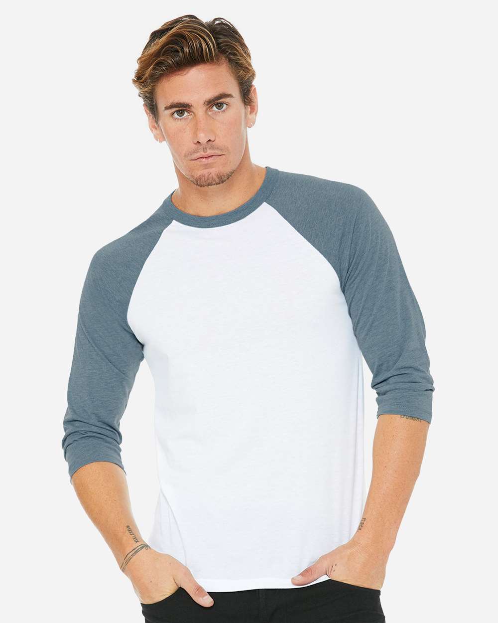 BELLA + CANVAS-3200-Three-Quarter Sleeve Baseball Tee - Image 55