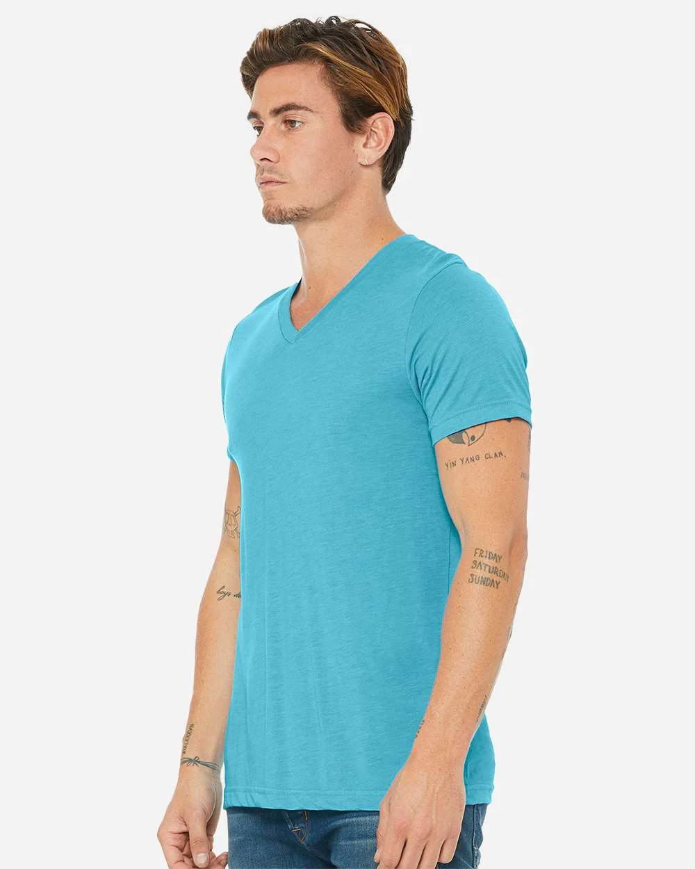 BELLA + CANVAS-3415-Triblend V-Neck Short Sleeve Tee - Image 5