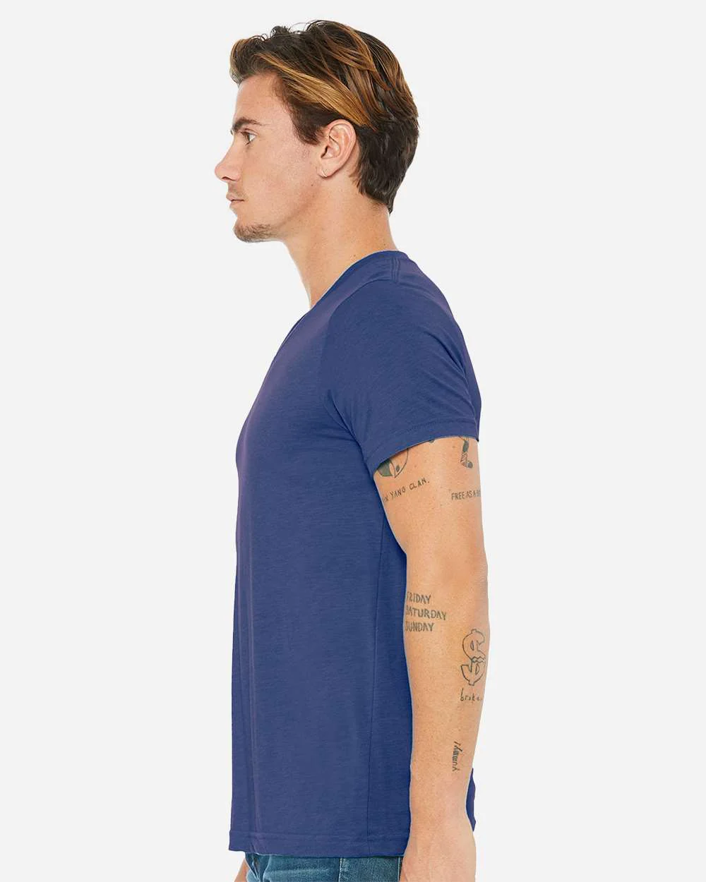BELLA + CANVAS-3415-Triblend V-Neck Short Sleeve Tee - Image 81