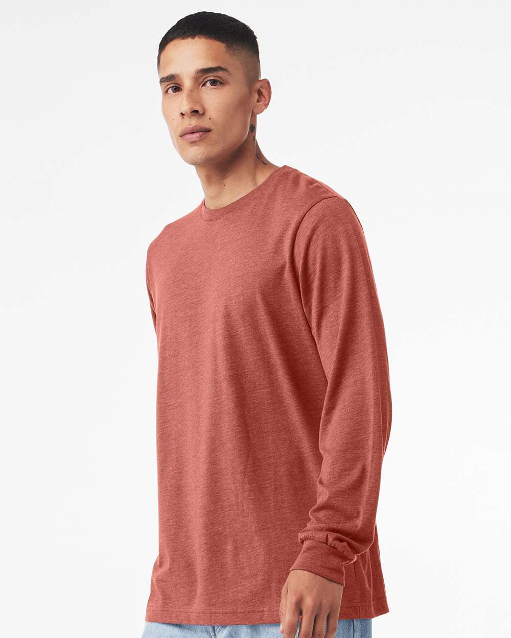 BELLA + CANVAS-3501CVC-Heather CVC Long Sleeve Tee - Image 30