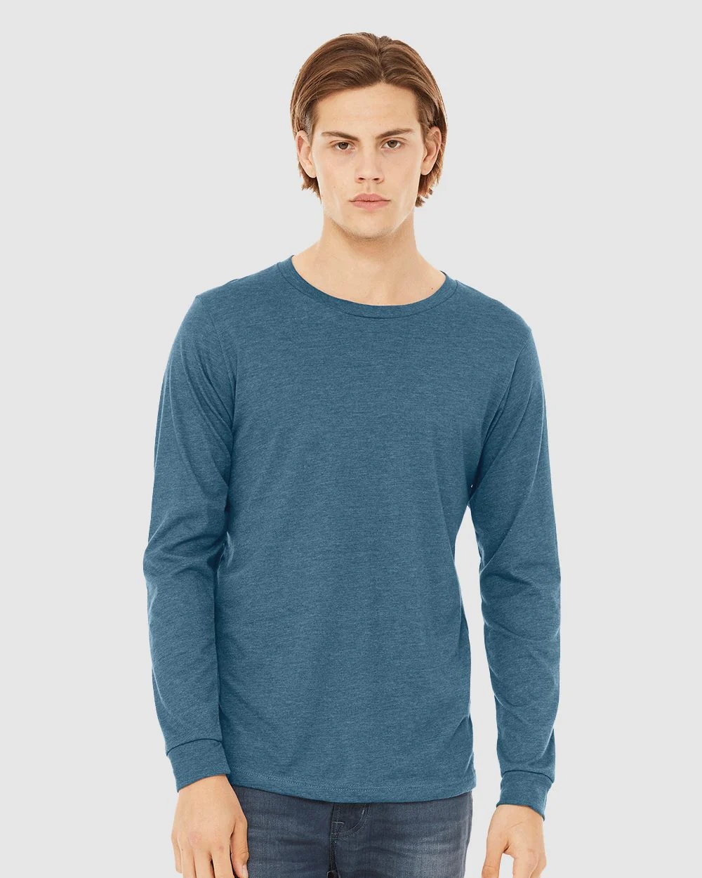 BELLA + CANVAS-3501CVC-Heather CVC Long Sleeve Tee - Image 4