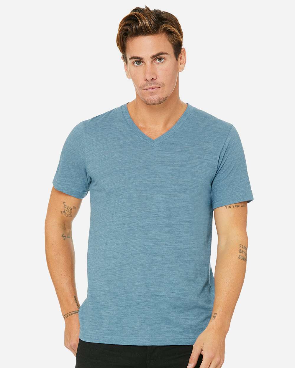 BELLA + CANVAS-3655-Textured Jersey V-Neck Tee - Image 20
