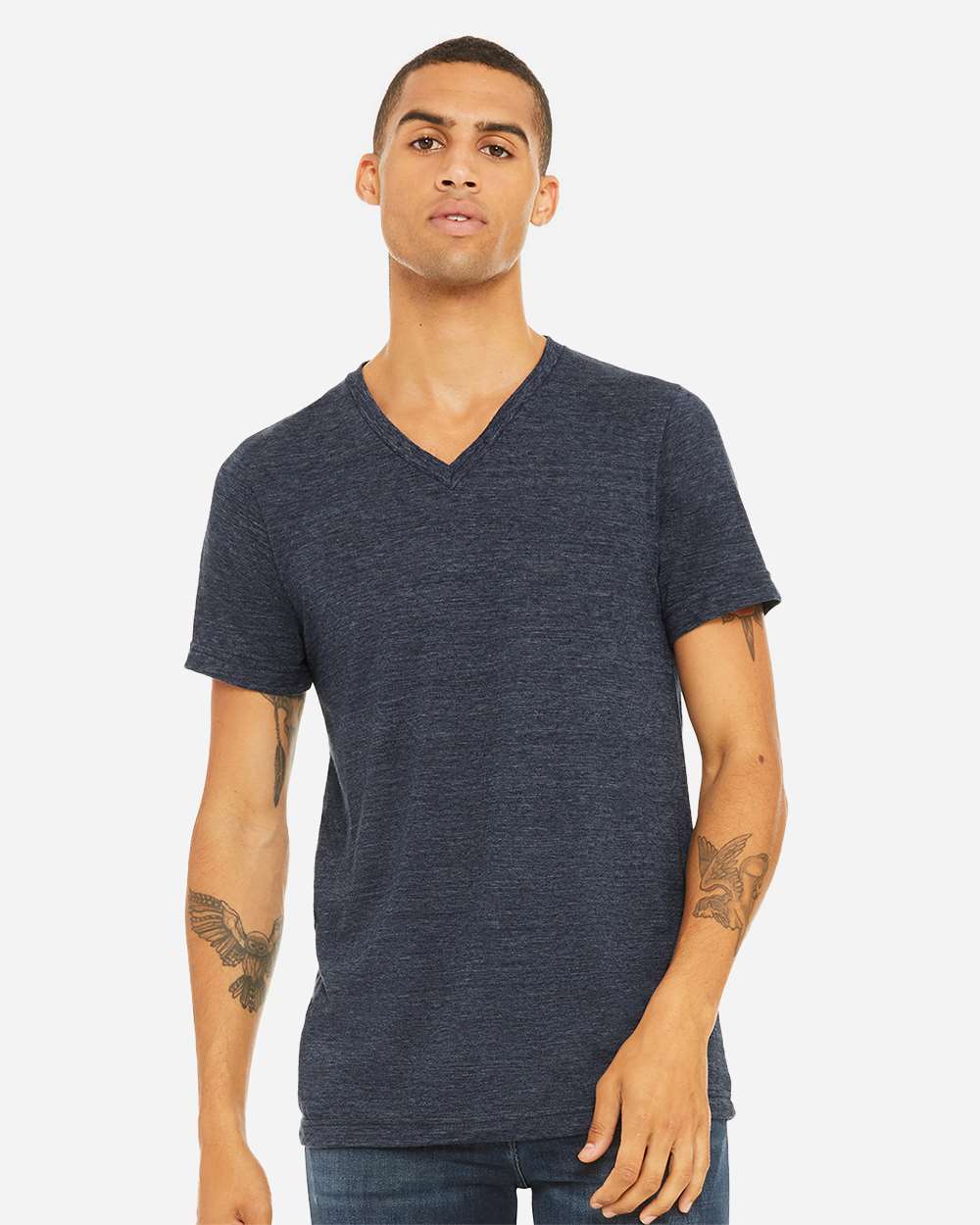 BELLA + CANVAS-3655-Textured Jersey V-Neck Tee - Image 38