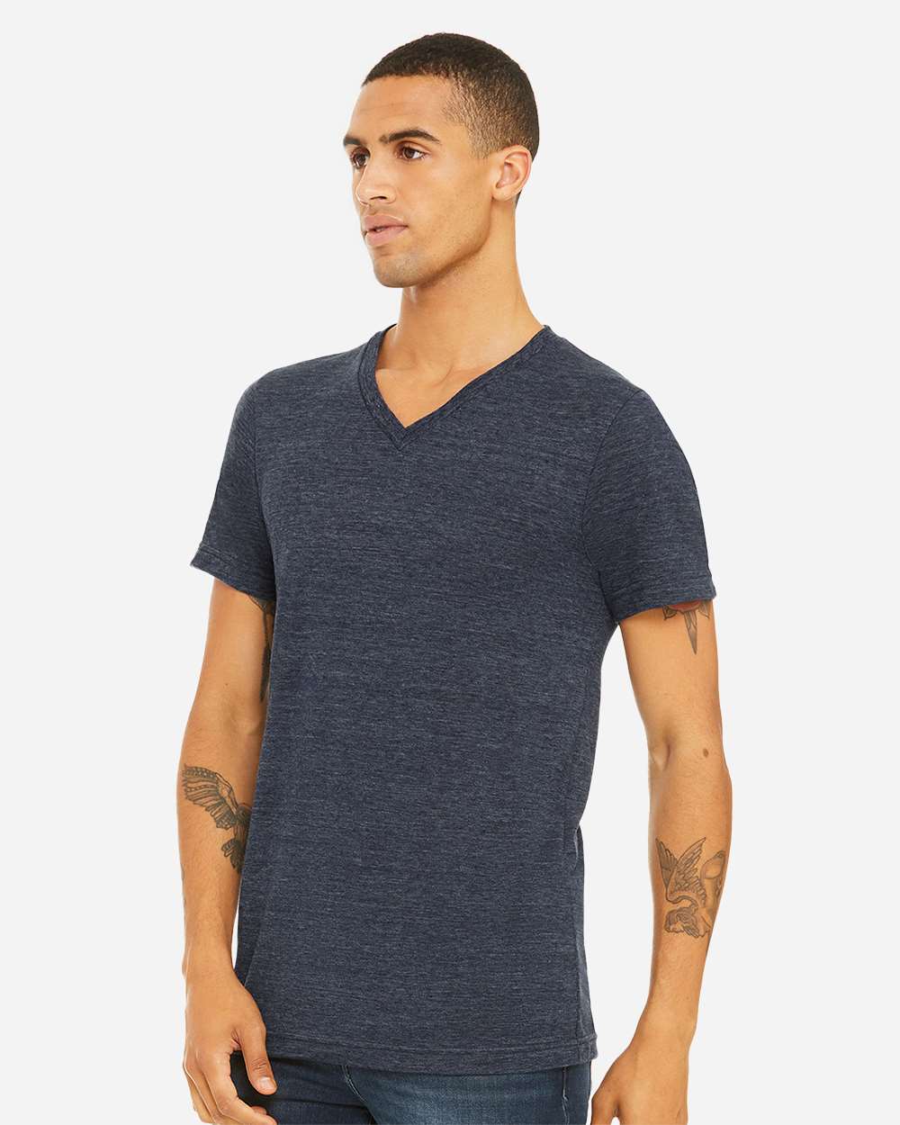 BELLA + CANVAS-3655-Textured Jersey V-Neck Tee - Image 39
