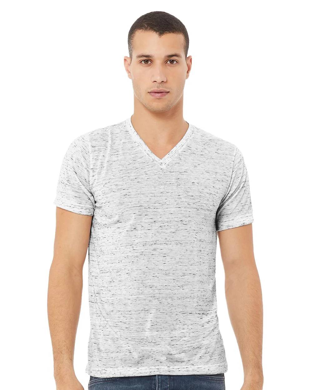 BELLA + CANVAS-3655-Textured Jersey V-Neck Tee - Image 4