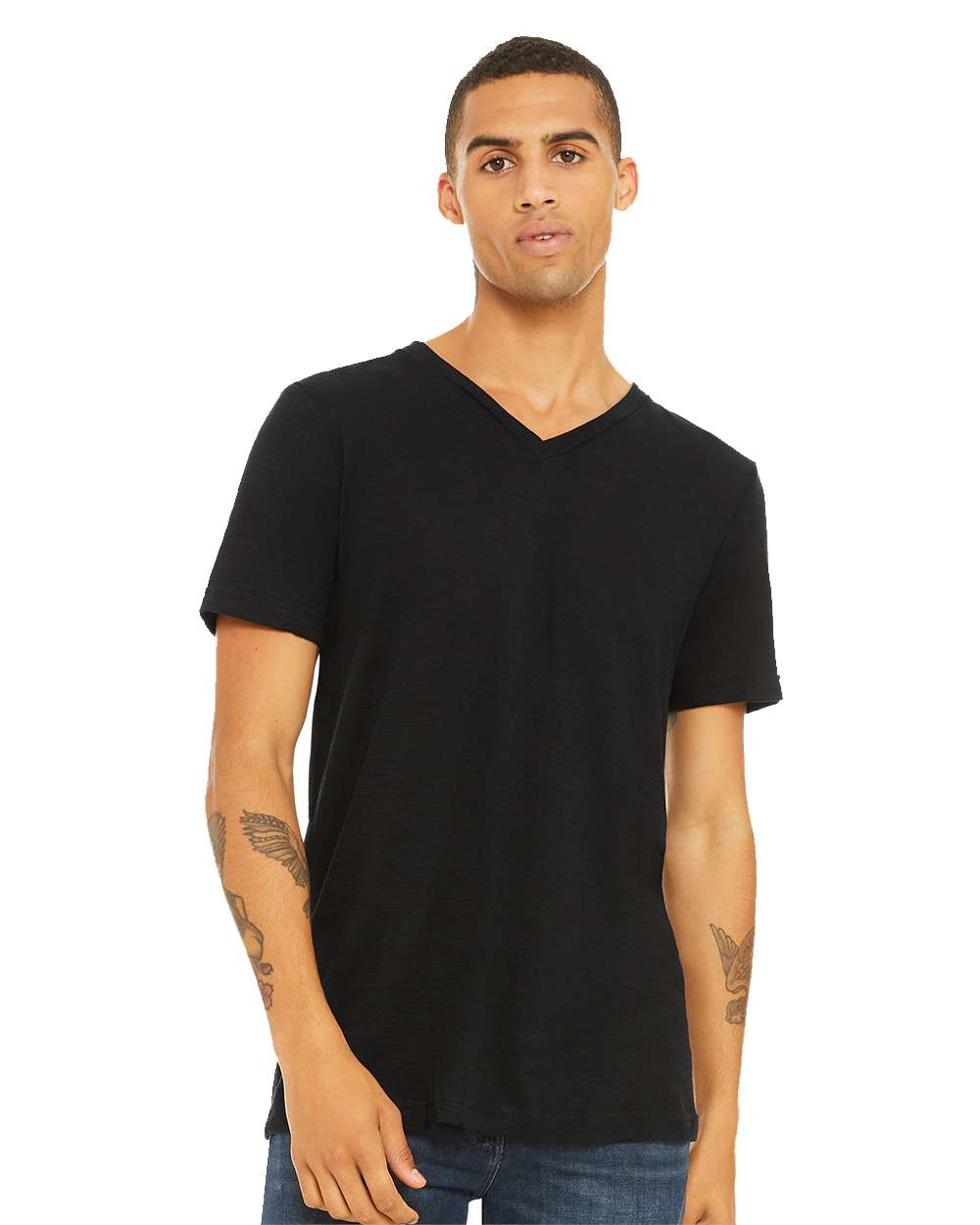 BELLA + CANVAS-3655-Textured Jersey V-Neck Tee - Image 47