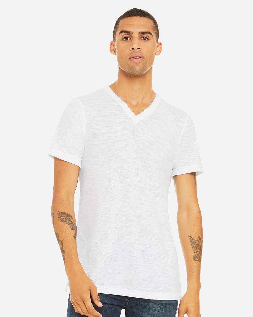 BELLA + CANVAS-3655-Textured Jersey V-Neck Tee - Image 67