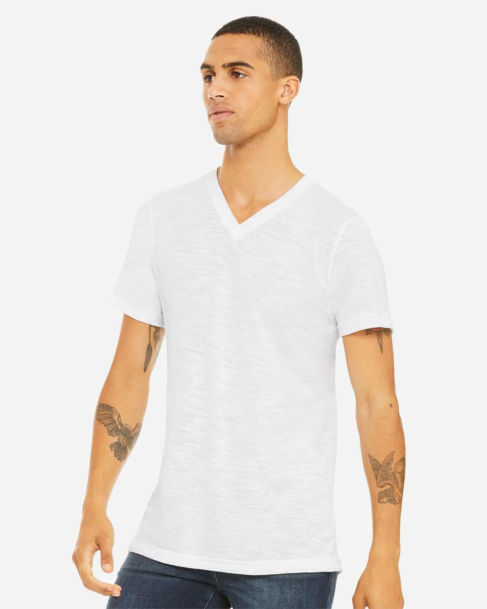 BELLA + CANVAS-3655-Textured Jersey V-Neck Tee - Image 68