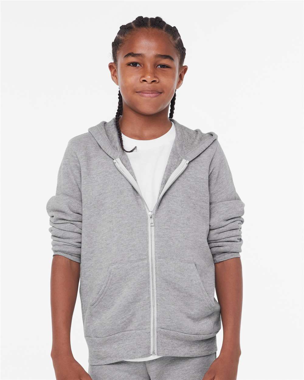 BELLA + CANVAS-3739Y-Youth Sponge Fleece Full-Zip Hoodie - Image 4
