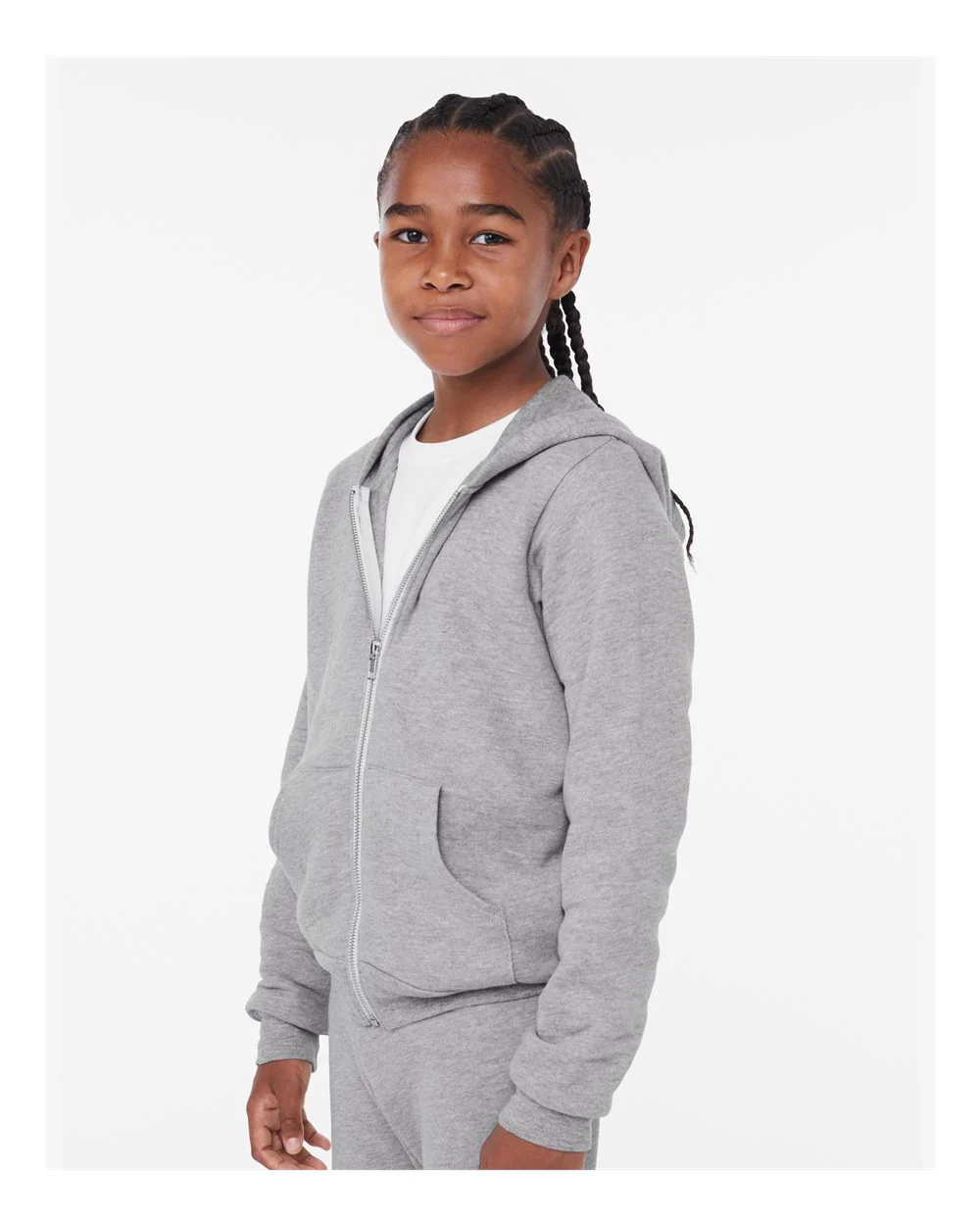 BELLA + CANVAS-3739Y-Youth Sponge Fleece Full-Zip Hoodie - Image 5