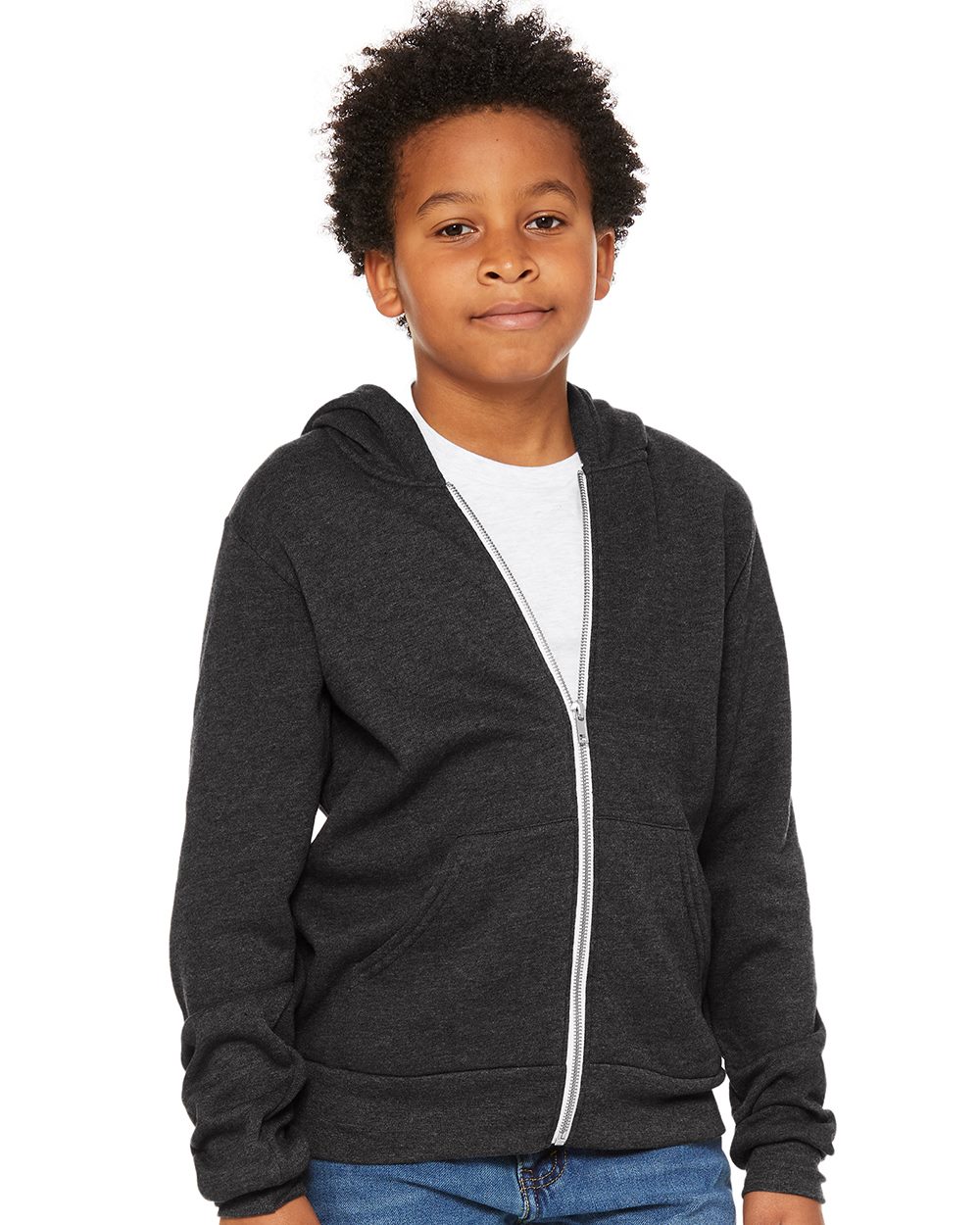 BELLA + CANVAS-3739Y-Youth Sponge Fleece Full-Zip Hoodie - Image 7