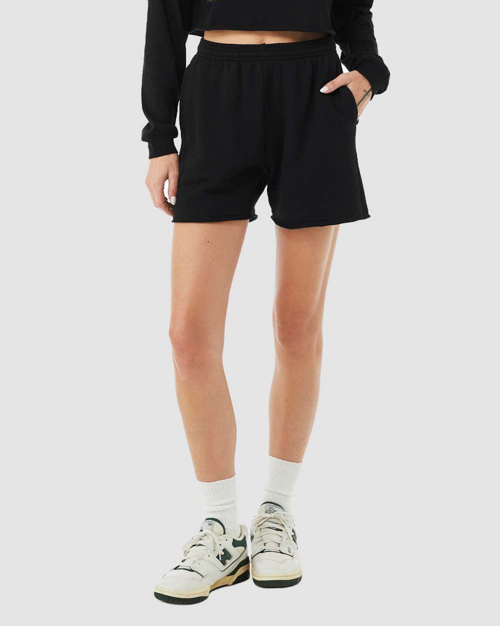 BELLA + CANVAS-3787-Women's Cutoff Fleece Shorts - Image 11