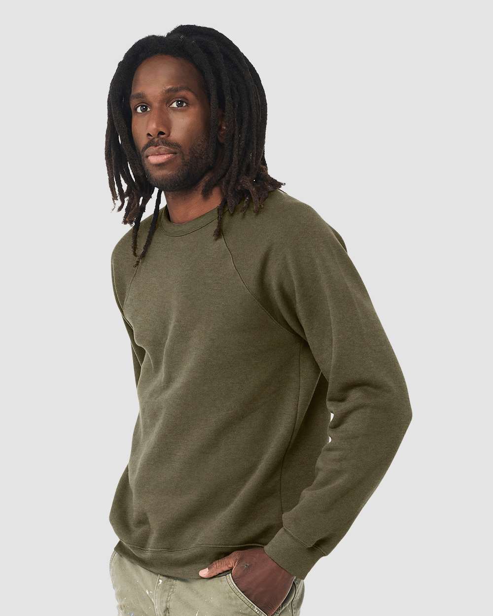 BELLA + CANVAS-3901-Sponge Fleece Raglan Crewneck Sweatshirt - Image 147
