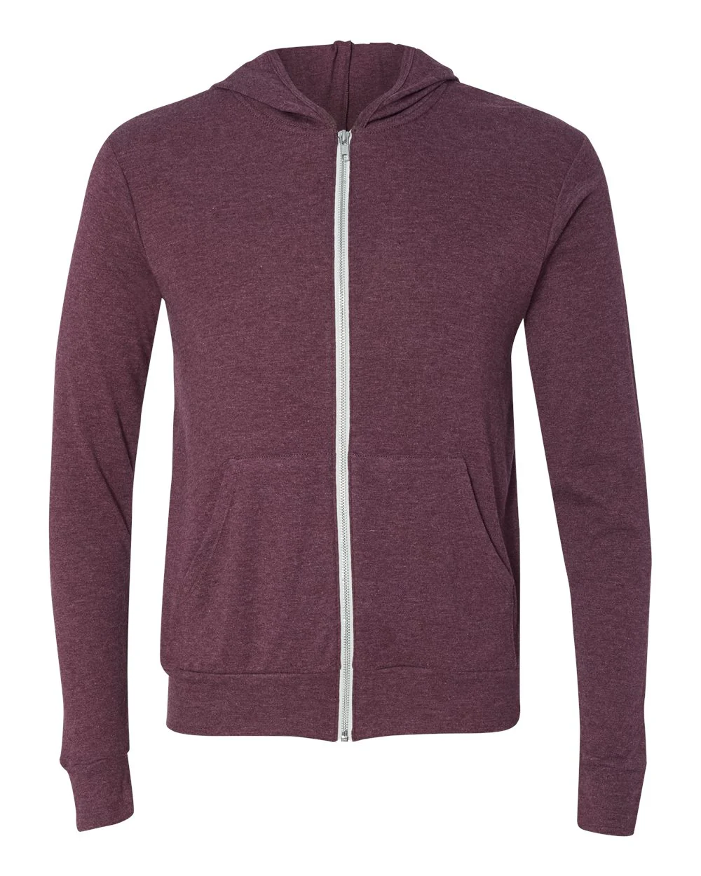 BELLA + CANVAS-3939-Triblend Lightweight Full-Zip Hooded Long Sleeve Tee - Image 11