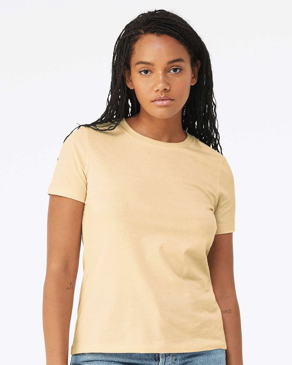 BELLA + CANVAS-6400CVC-Women’s Relaxed Fit Heather CVC Tee - Image 146