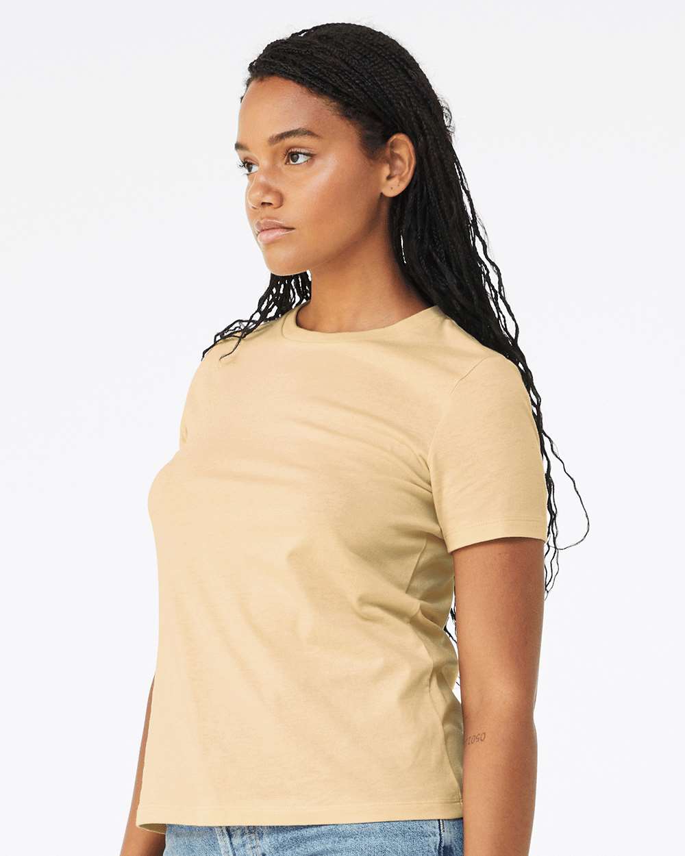 BELLA + CANVAS-6400CVC-Women’s Relaxed Fit Heather CVC Tee - Image 147