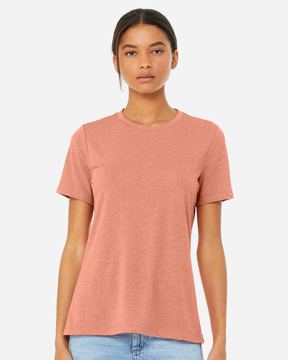 BELLA + CANVAS-6400CVC-Women’s Relaxed Fit Heather CVC Tee - Image 158