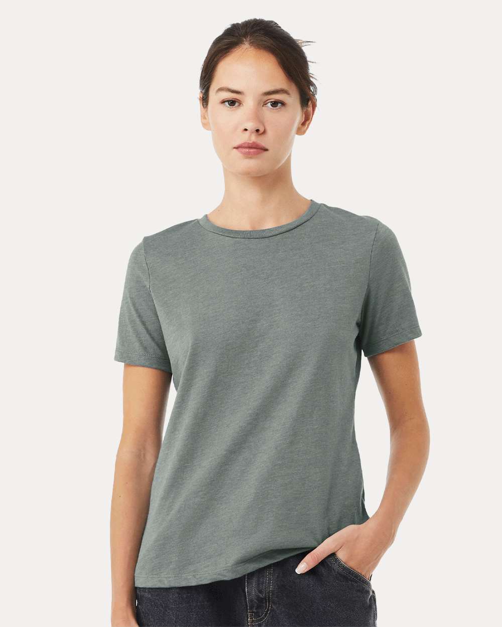 BELLA + CANVAS-6400CVC-Women’s Relaxed Fit Heather CVC Tee - Image 23