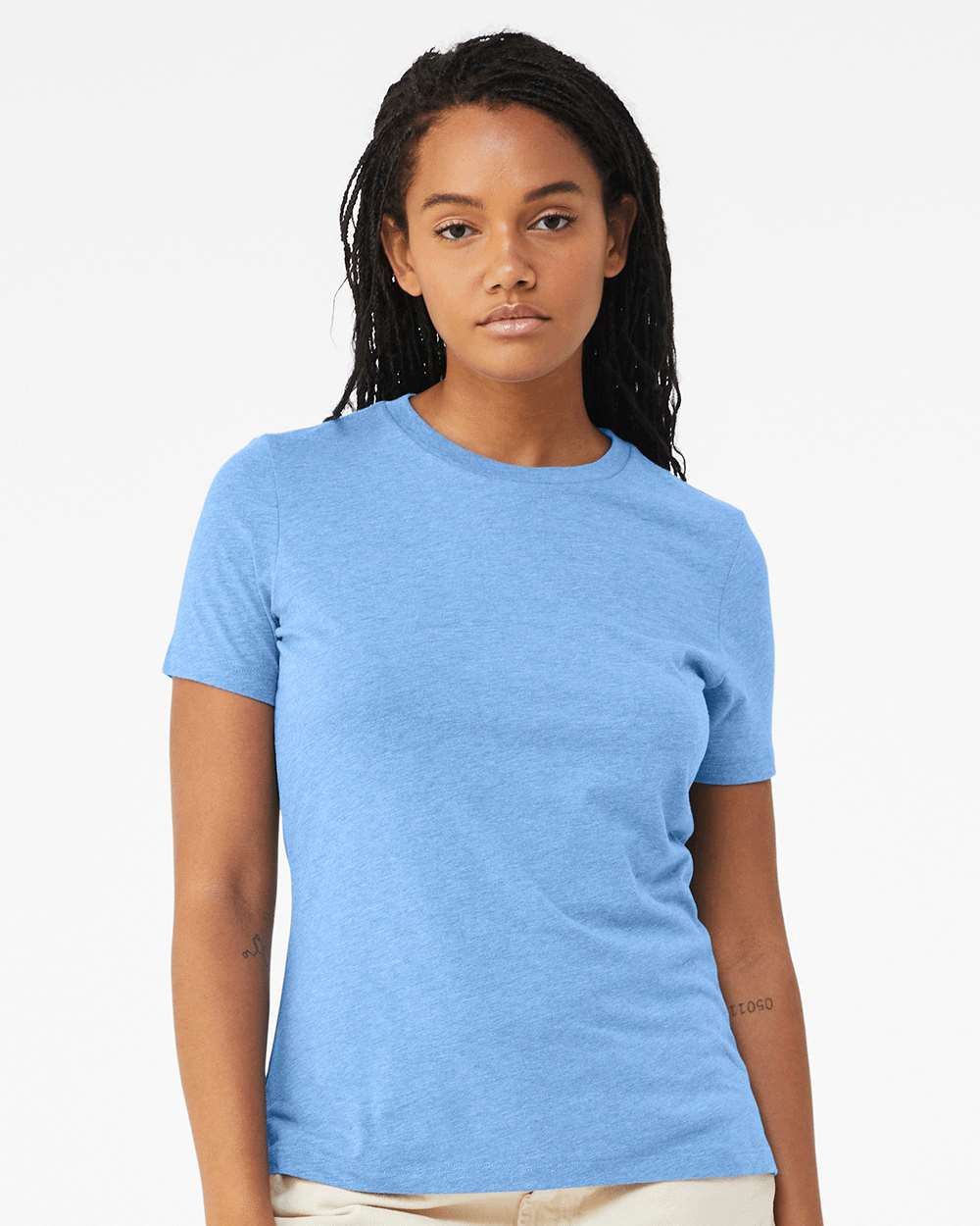 BELLA + CANVAS-6400CVC-Women’s Relaxed Fit Heather CVC Tee - Image 29